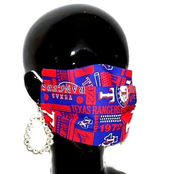 Texas Rangers Cotton Handmade Face Mask,Reuse&Wash - Picture 4 of 4